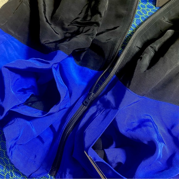 CLUB MONACO Women's Windbreaker Anorak Jacket sz S Black Blue Hooded Zip-Up NWT - Picture 7 of 15